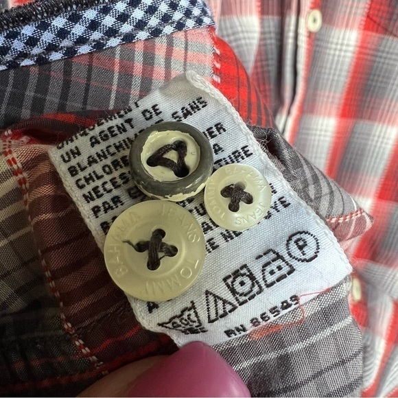 Tommy Bahama Men’s Red & Grey Plaid Long Sleeve Button Front Shirt, XXL - Picture 7 of 10